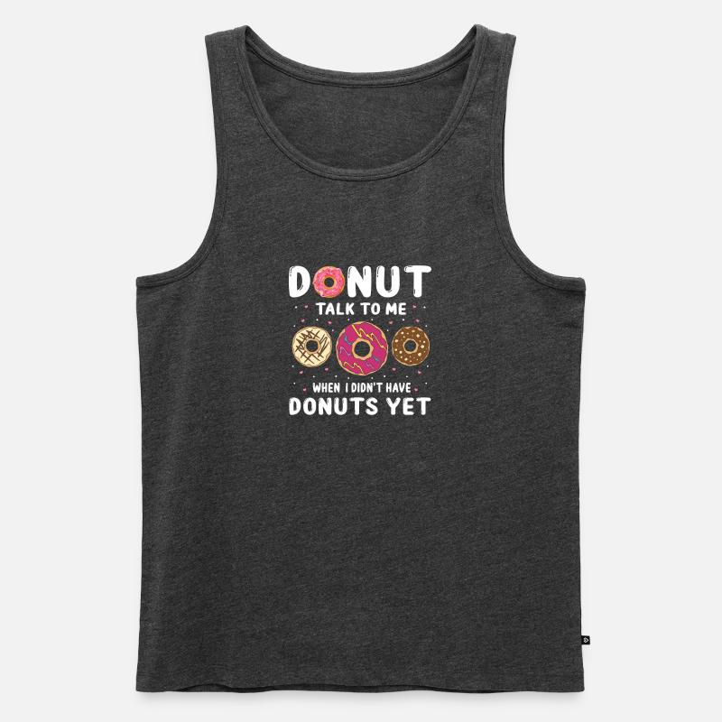 Donut spricht mit mir Design - Männer Premium Bio Tank Top - Anthrazit meliert