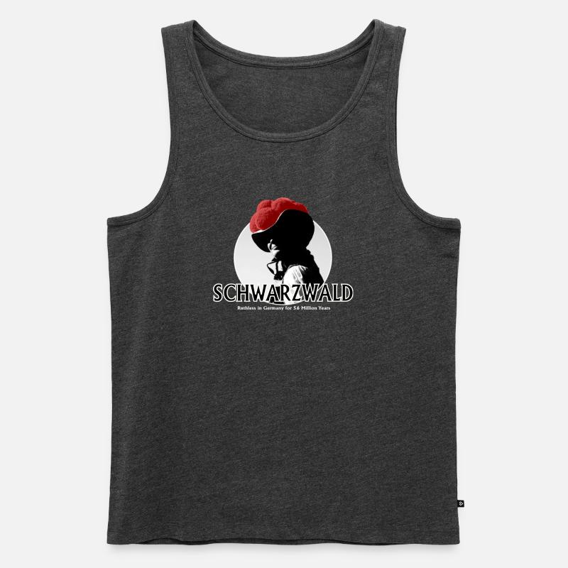 Schwarzwald Retro Silhouette - Männer Premium Bio Tank Top - Anthrazit meliert