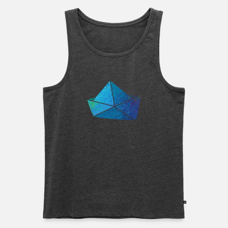Papierboot Meeresgrund Boot Schiff Meer Kinder - Männer Premium Bio Tank Top - Anthrazit meliert