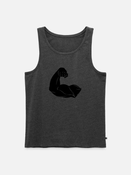 Schattenbild des Arms - Männer Premium Bio Tank Top - Anthrazit meliert