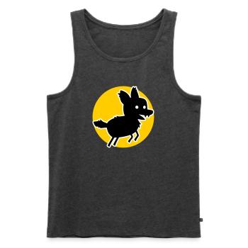 Wolf – Wild Nature Motif & Animal Welfare Statement - Men's Premium Organic Tank Top - heather anthracite - Front - AI Model Male 178 light (178cm)