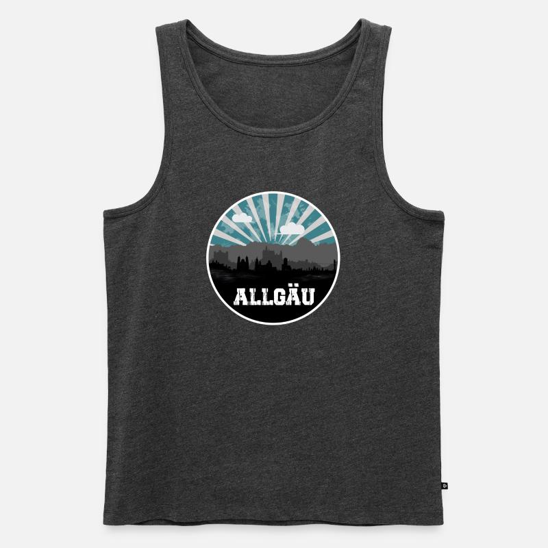 Allgäu Blue Hour Skyline - Männer Premium Bio Tank Top - Anthrazit meliert