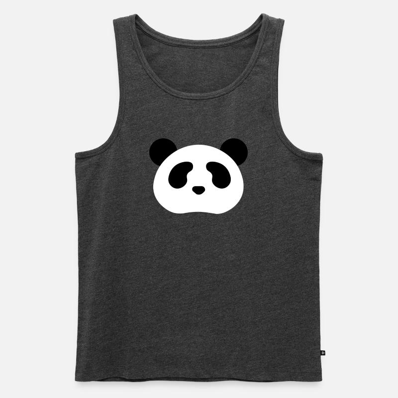 Panda Bear - Männer Premium Bio Tank Top - Anthrazit meliert