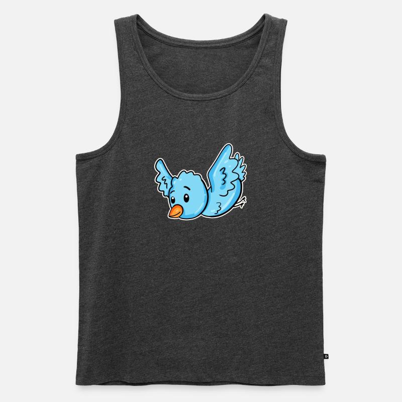 Ein blauer Vogel - Männer Premium Bio Tank Top - Anthrazit meliert