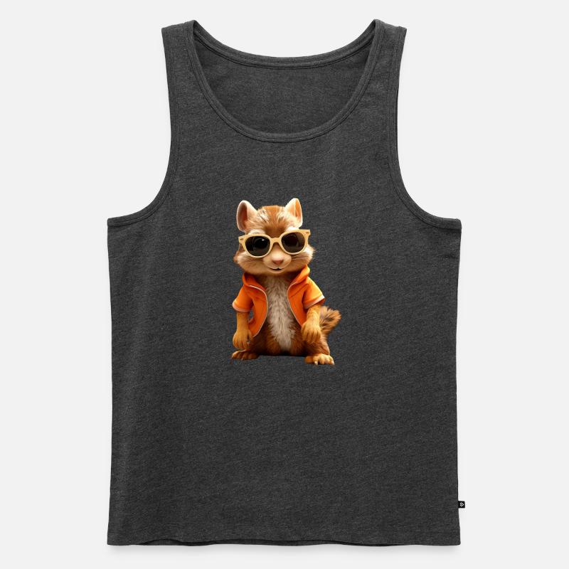 Eichhörnchen Sonnenbrille Ich Liebe Eichhörnchen - Männer Premium Bio Tank Top - Anthrazit meliert