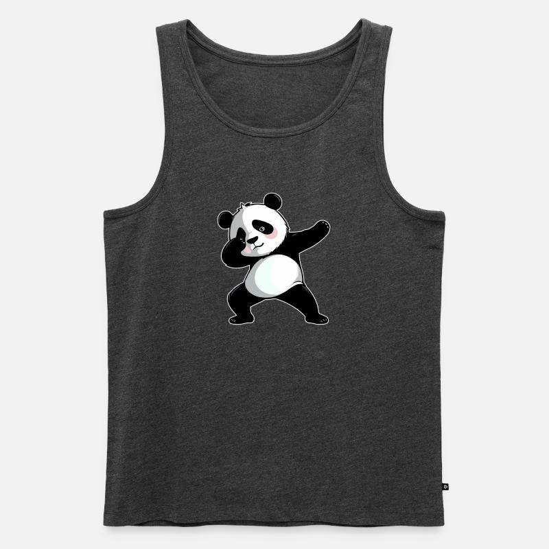 Dabbing Panda - Männer Premium Bio Tank Top - Anthrazit meliert