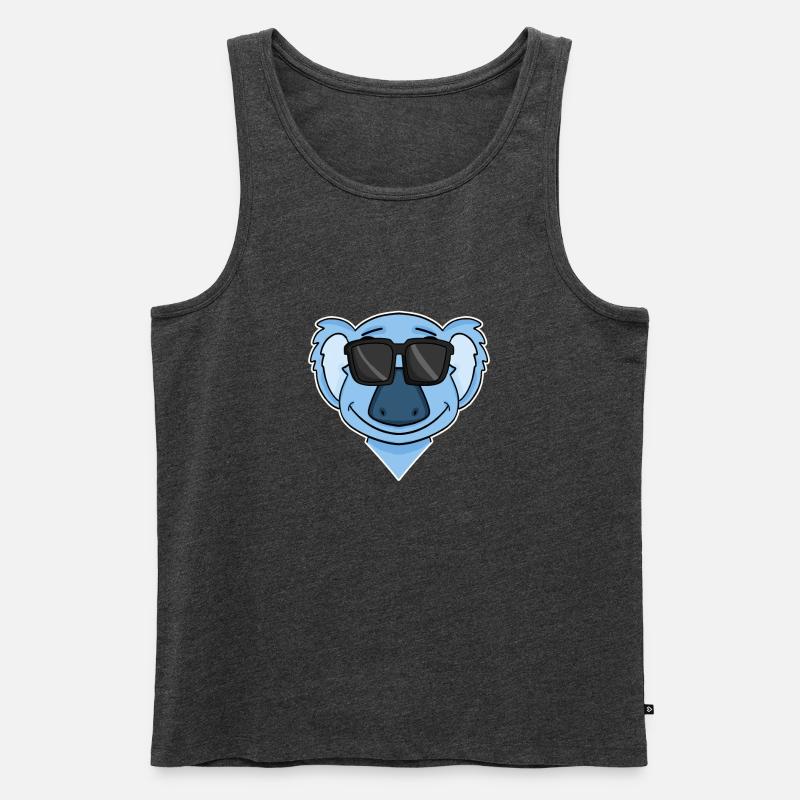 Koala mit Brille - Männer Premium Bio Tank Top - Anthrazit meliert