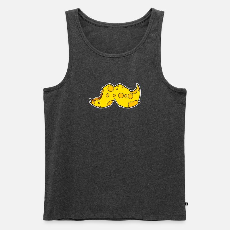 Oberlippenbart Schnurbart Bart Käse - Männer Premium Bio Tank Top - Anthrazit meliert