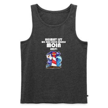Nordsee Spruch - Männer Premium Bio Tank Top - Anthrazit meliert - Vorne - Michal (187cm)