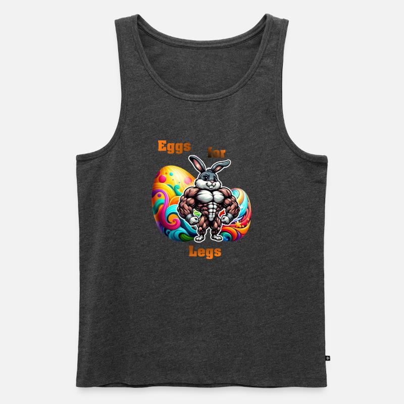 Eggs for Legs - Männer Premium Bio Tank Top - Anthrazit meliert