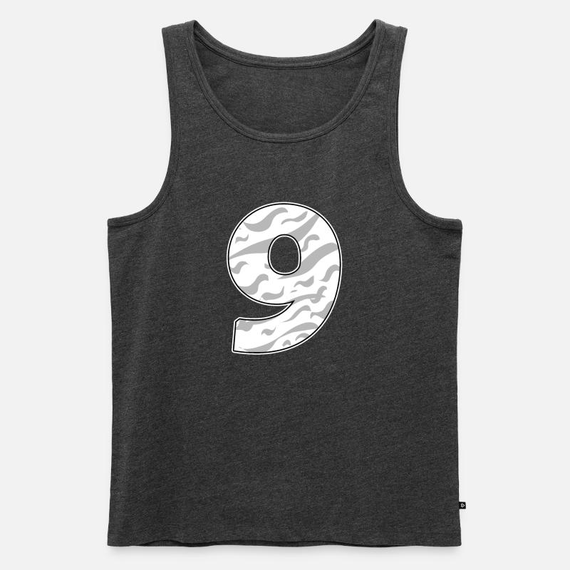 Neun - 9 - Männer Premium Bio Tank Top - Anthrazit meliert