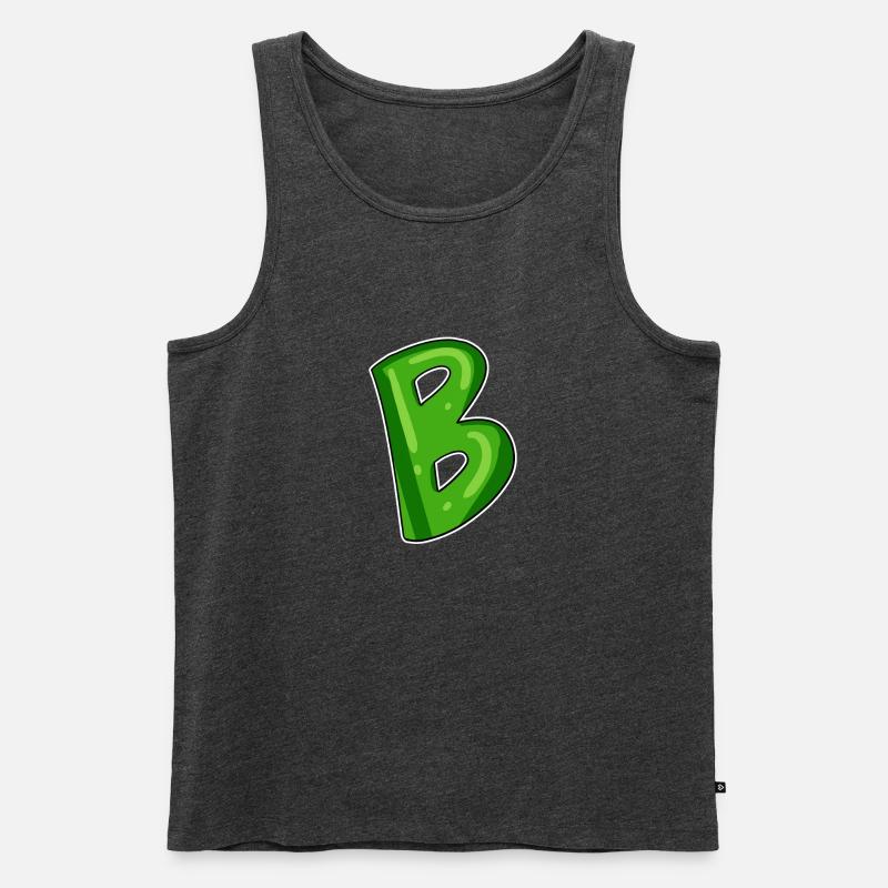 Buchstabe B - Anfangsbuchstabe B - Männer Premium Bio Tank Top - Anthrazit meliert