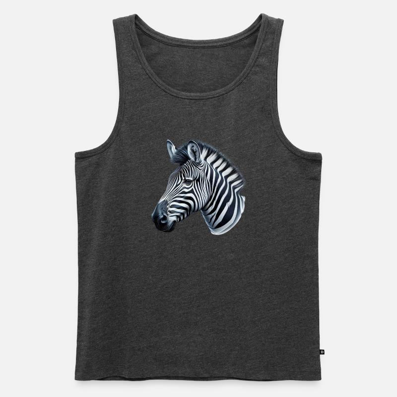 Zebra - Männer Premium Bio Tank Top - Anthrazit meliert