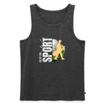 Eins mit dem Sport - Männer Premium Bio Tank Top - Anthrazit meliert - Vorne - AI Model Male 178 light (178cm)