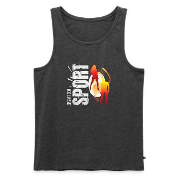 Eins mit dem Sport - Tanzen - Männer Premium Bio Tank Top - Anthrazit meliert - Vorne - Michal (187cm)