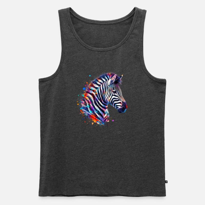 Zebra - Männer Premium Bio Tank Top - Anthrazit meliert