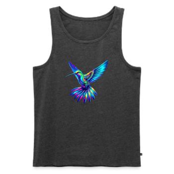 Colibri - Débardeur bio Premium Homme - anthracite chiné - Devant - Michal (187cm)