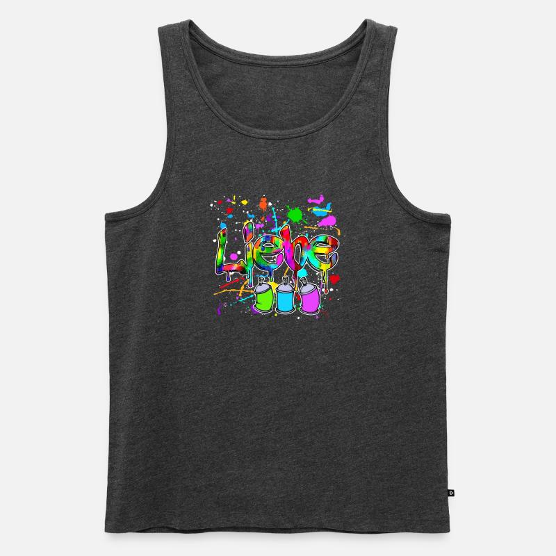 Spraydose Strassenkunst Wildstyle Graffite Sprayer - Männer Premium Bio Tank Top - Anthrazit meliert