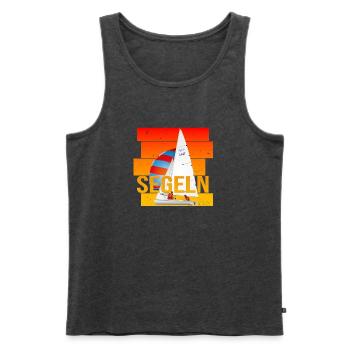 Segeln - Segelsport - Männer Premium Bio Tank Top - Anthrazit meliert - Vorne - AI Model Male 178 light (178cm)