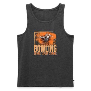 Bowling - Spare - Split - Strike - Männer Premium Bio Tank Top - Anthrazit meliert - Vorne - Michal (187cm)