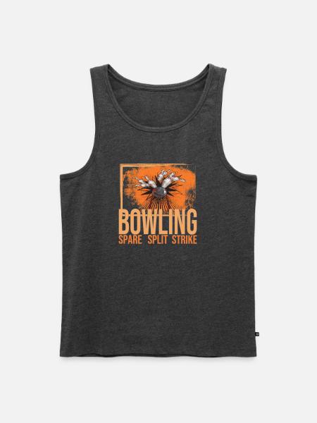 Bowling - Spare - Split - Strike - Männer Premium Bio Tank Top - Anthrazit meliert