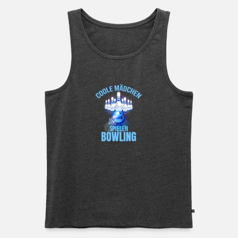Coole Mädchen spielen Bowling - Männer Premium Bio Tank Top - Anthrazit meliert