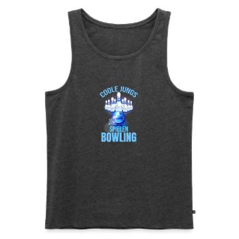 Coole Jungs spielen Bowling - Männer Premium Bio Tank Top - Anthrazit meliert - Vorne - AI Model Male 178 light (178cm)