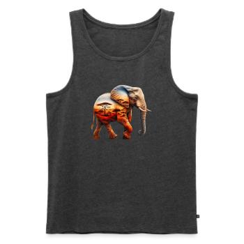 Elephant - Men's Premium Organic Tank Top - heather anthracite - Front - Michal (187cm)