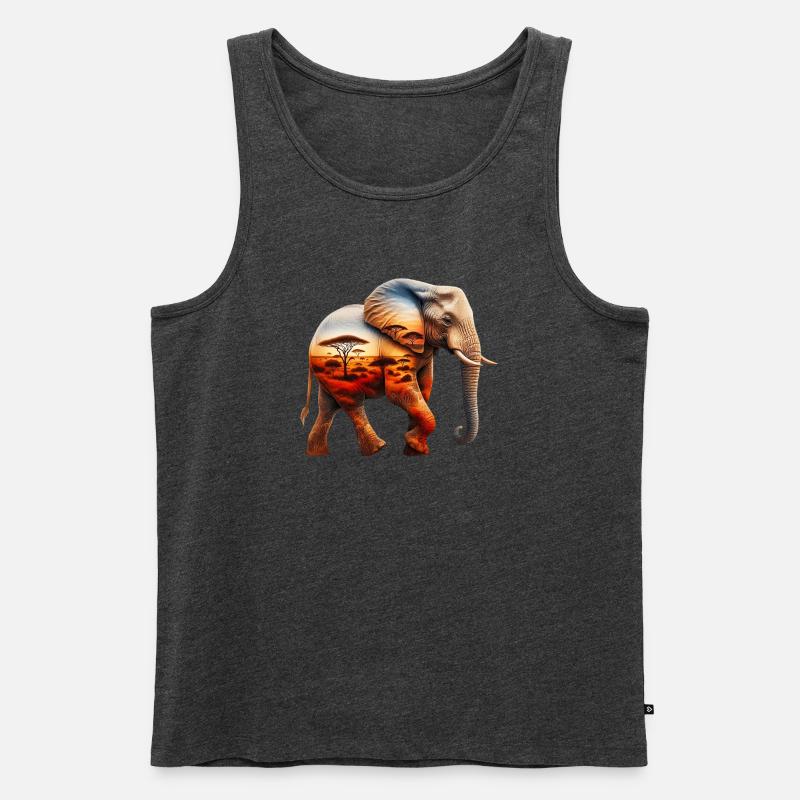 Elefant - Männer Premium Bio Tank Top - Anthrazit meliert