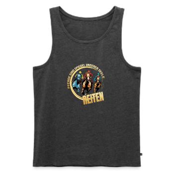 Pferde sind Spiegel unserer Seele - Männer Premium Bio Tank Top - Anthrazit meliert - Vorne - Michal (187cm)