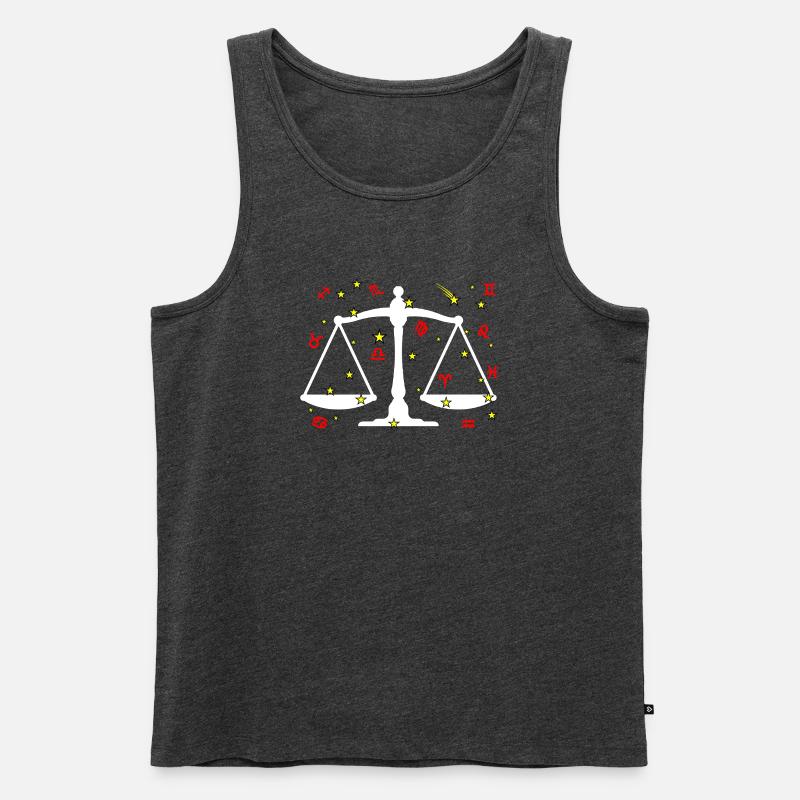 Waage-Farbe - Männer Premium Bio Tank Top - Anthrazit meliert