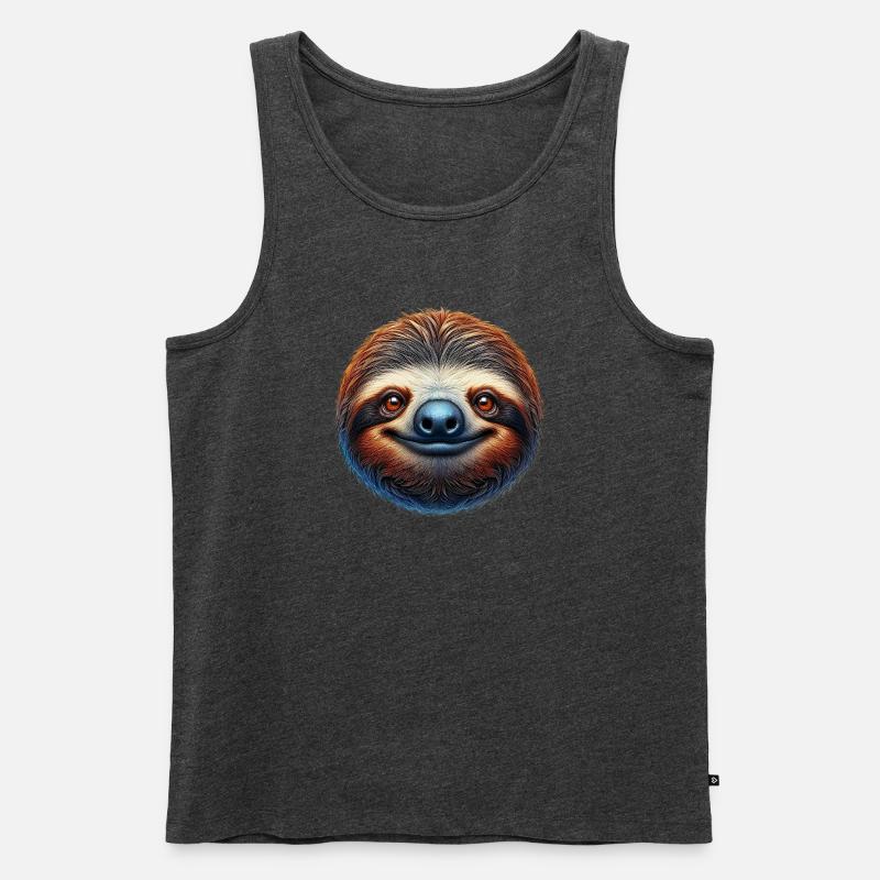 Faultier - Männer Premium Bio Tank Top - Anthrazit meliert