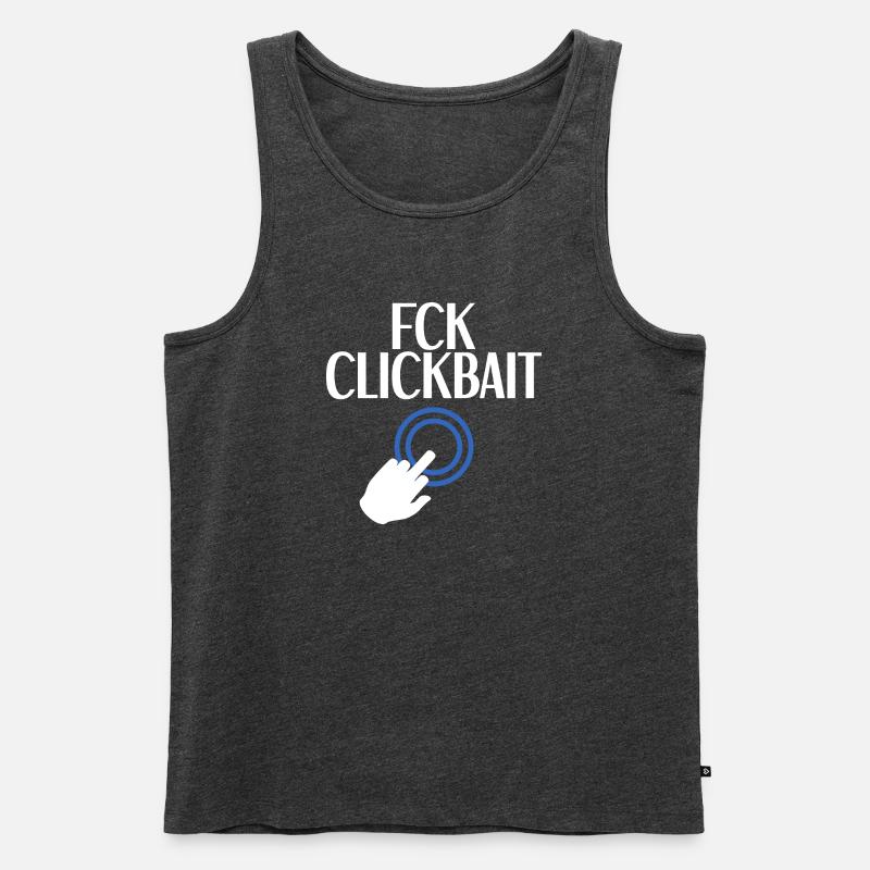 FCK-Clickbait - Männer Premium Bio Tank Top - Anthrazit meliert