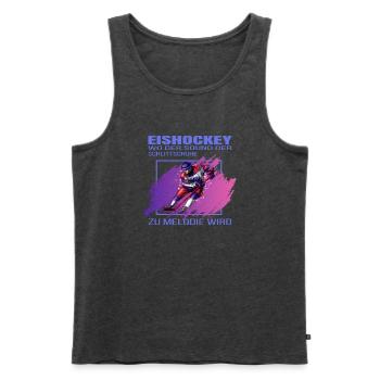 Wo der Sound der Schlittschuhe zur Melodie wird - Männer Premium Bio Tank Top - Anthrazit meliert - Vorne - AI Model Male 178 light (178cm)