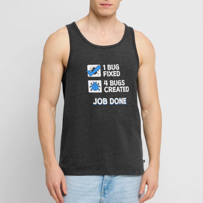 Correction de bugs Bugs de développeur Déclaration de code Informatique Débardeur bio Premium Homme