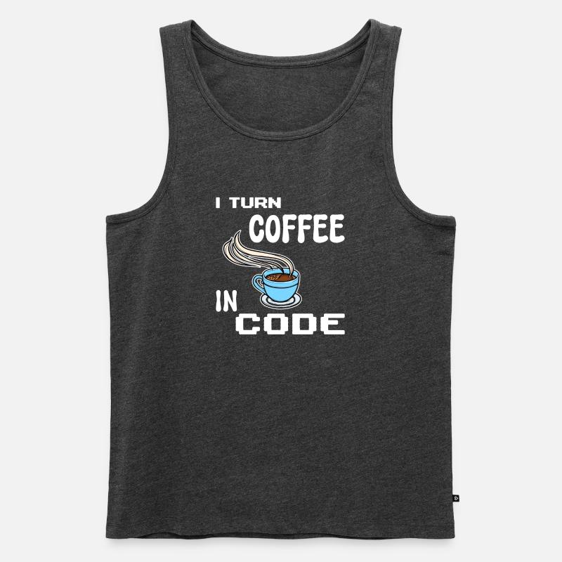 Developer Computerfreak Statement Programmierer - Männer Premium Bio Tank Top - Anthrazit meliert