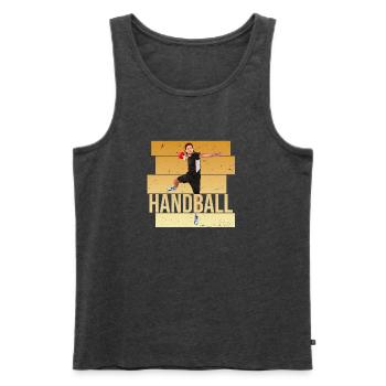 Handball - Männer Premium Bio Tank Top - Anthrazit meliert - Vorne - Michal (187cm)