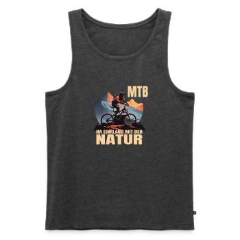 MTB - Im Einklang mit der Natur - Männer Premium Bio Tank Top - Anthrazit meliert - Vorne - AI Model Male 178 light (178cm)