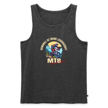 Downhill ist meine Leidenschaft - Männer Premium Bio Tank Top - Anthrazit meliert - Vorne - Michal (187cm)