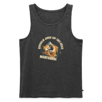 Adrenalin Junkie auf zwei Räder - Männer Premium Bio Tank Top - Anthrazit meliert - Vorne - Michal (187cm)