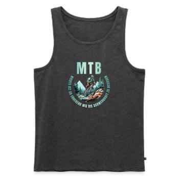 MTB: Nichts ist so erhebend wie die Schwerkraft... - Männer Premium Bio Tank Top - Anthrazit meliert - Vorne - AI Model Male 178 light (178cm)