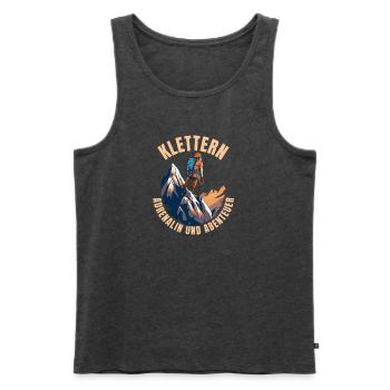 Adrenalin und Abenteuer - Männer Premium Bio Tank Top - Anthrazit meliert - Vorne - Michal (187cm)