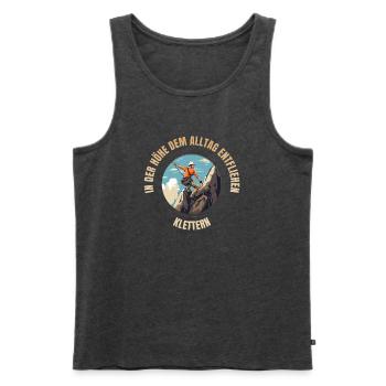In der Höhe dem Alltag entfliehen - Männer Premium Bio Tank Top - Anthrazit meliert - Vorne - Michal (187cm)