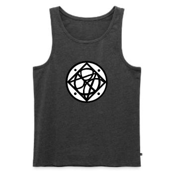 Logo - Männer Premium Bio Tank Top - Anthrazit meliert - Vorne - Michal (187cm)