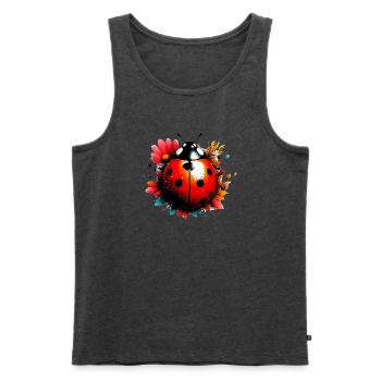 Ladybird - Men's Premium Organic Tank Top - heather anthracite - Front - Michal (187cm)