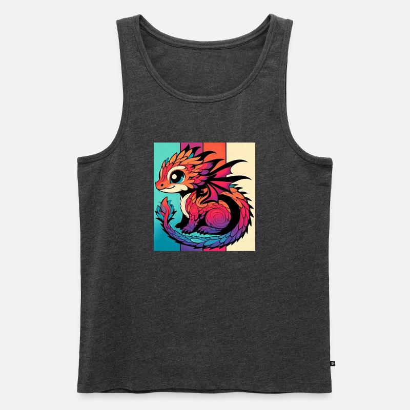 Drache - Männer Premium Bio Tank Top - Anthrazit meliert