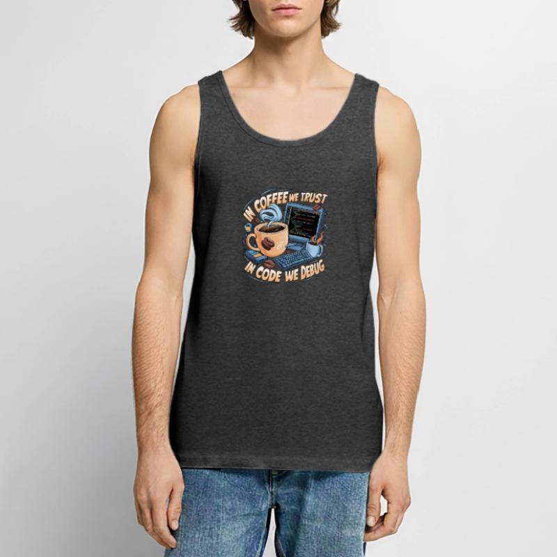 KaffeeCode Debug: In Code Wir Debuggen Männer Premium Bio Tank Top