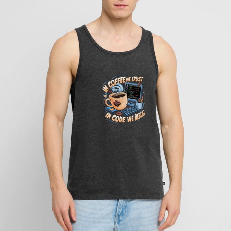KaffeeCode Debug: In Code Wir Debuggen Männer Premium Bio Tank Top