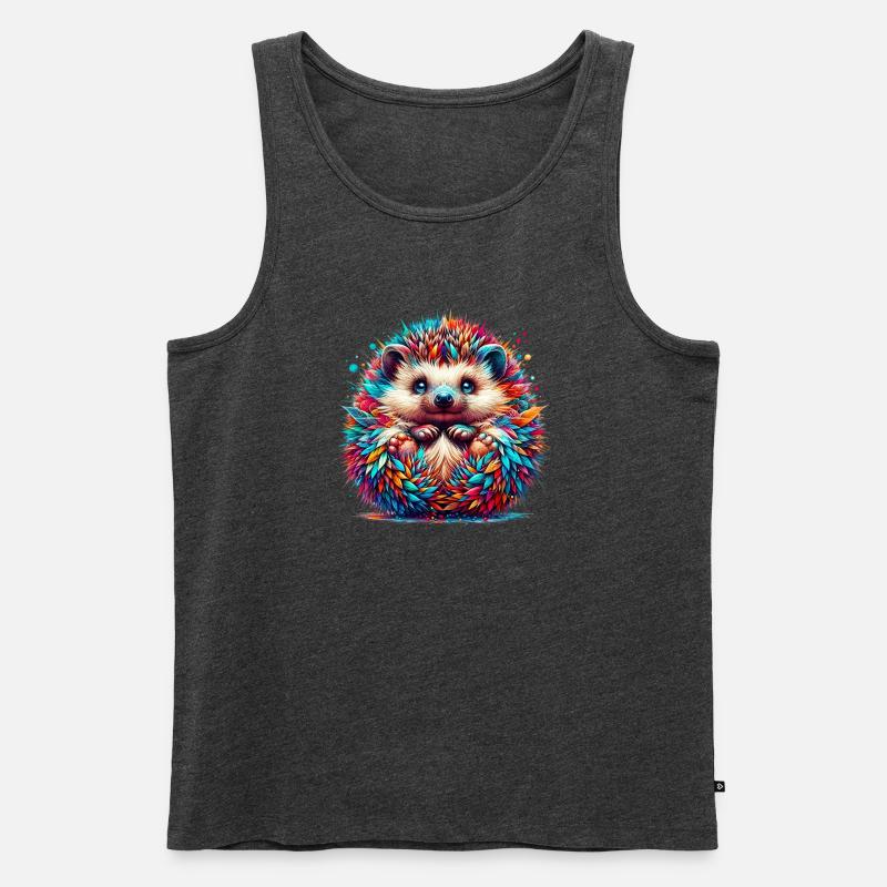 Igel - Männer Premium Bio Tank Top - Anthrazit meliert