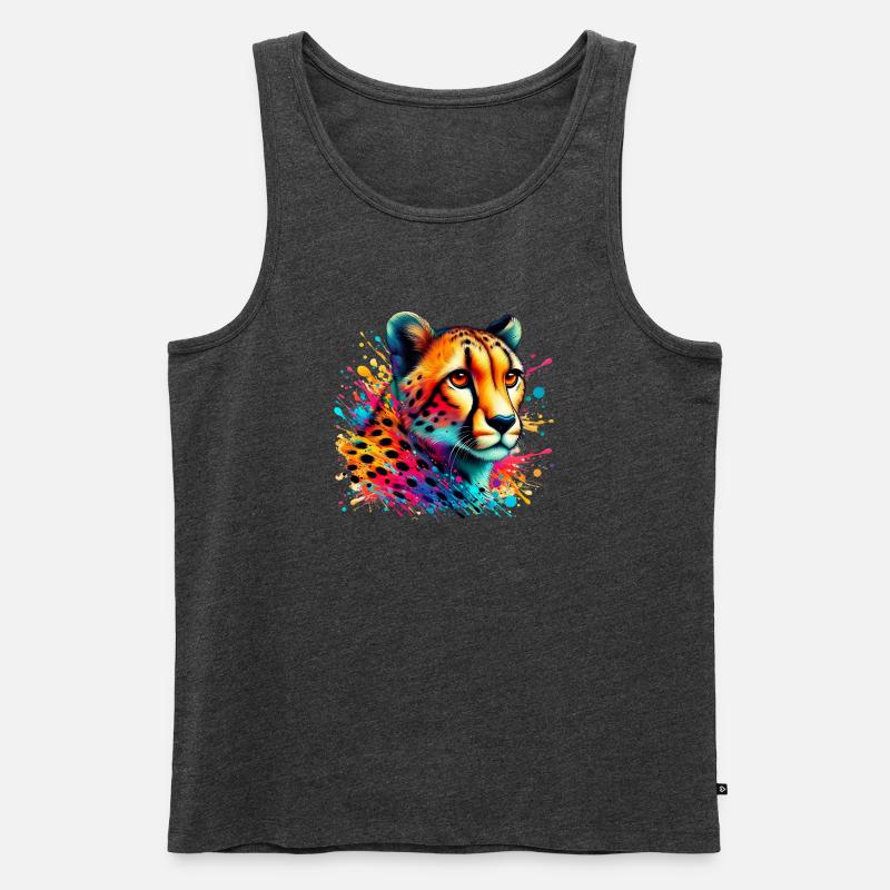 Gepard - Männer Premium Bio Tank Top - Anthrazit meliert